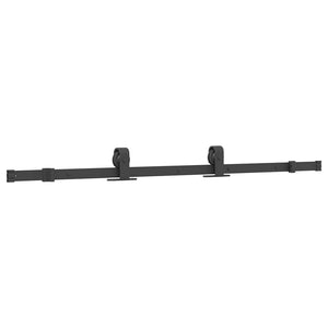 Schiebetürbeschlag Set 152,5 cm Stahl Schwarz