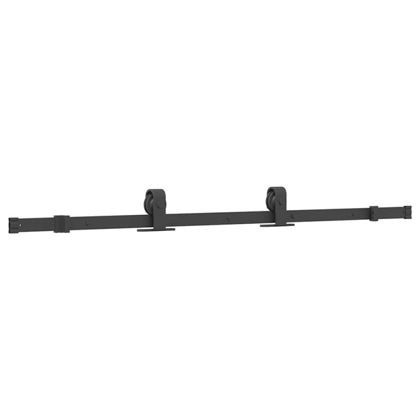 Schiebetürbeschlag Set 152,5 cm Stahl Schwarz
