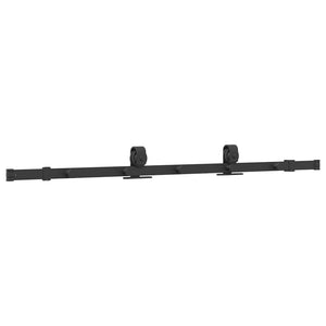 Schiebetürbeschlag Set 152,5 cm Stahl Schwarz