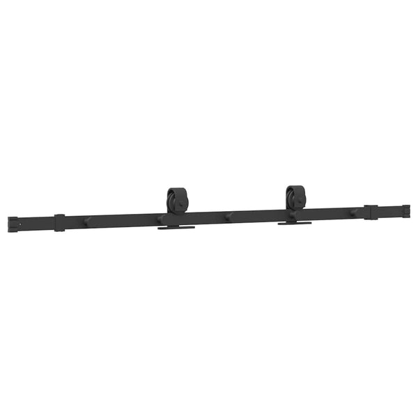 Schiebetürbeschlag Set 152,5 cm Stahl Schwarz