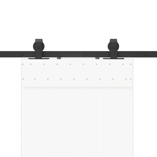 Schiebetürbeschlag Set 152,5 cm Stahl Schwarz