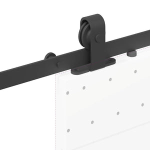 Schiebetürbeschlag Set 152,5 cm Stahl Schwarz