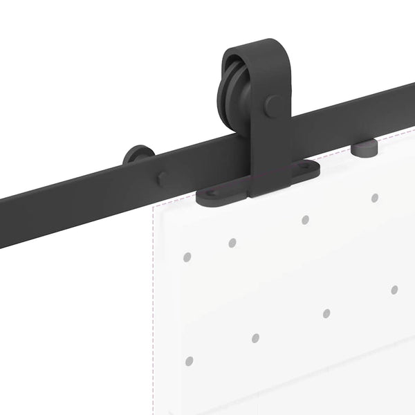Schiebetürbeschlag Set 152,5 cm Stahl Schwarz