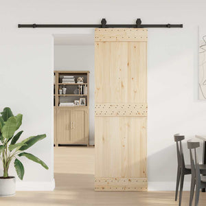 Schiebetürbeschlag Set 213 cm Schwarz Stahl