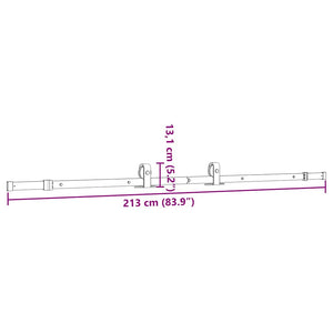 Schiebetürbeschlag Set 213 cm Schwarz Stahl