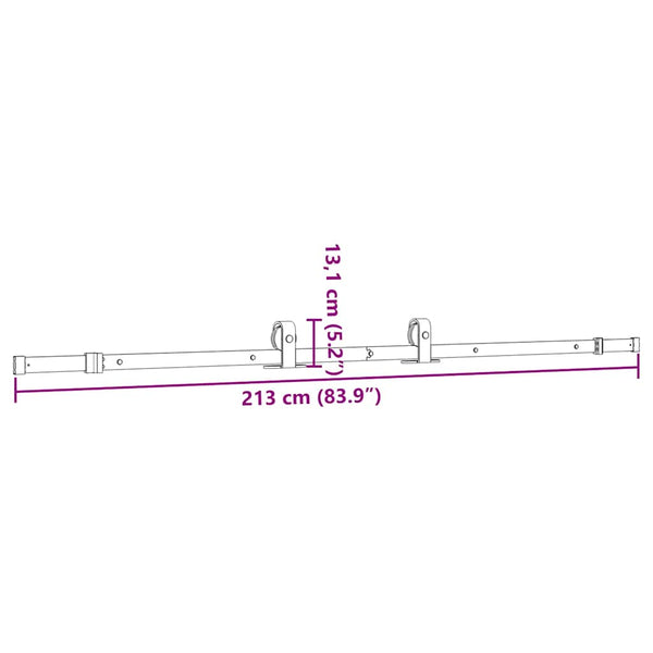 Schiebetürbeschlag Set 213 cm Schwarz Stahl