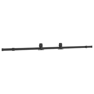 Schiebetürbeschlag Set 213 cm Schwarz Stahl