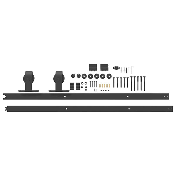Schiebetürbeschlag Set 213 cm Schwarz Stahl