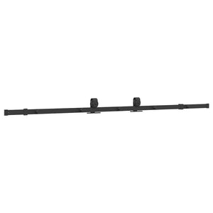 Schiebetürbeschlag Set 213 cm Schwarz Stahl
