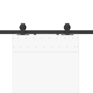 Schiebetürbeschlag Set 213 cm Schwarz Stahl