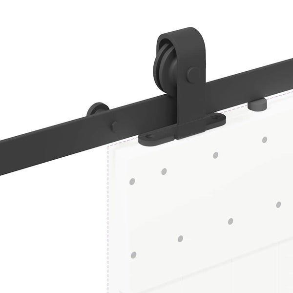 Schiebetürbeschlag Set 213 cm Schwarz Stahl