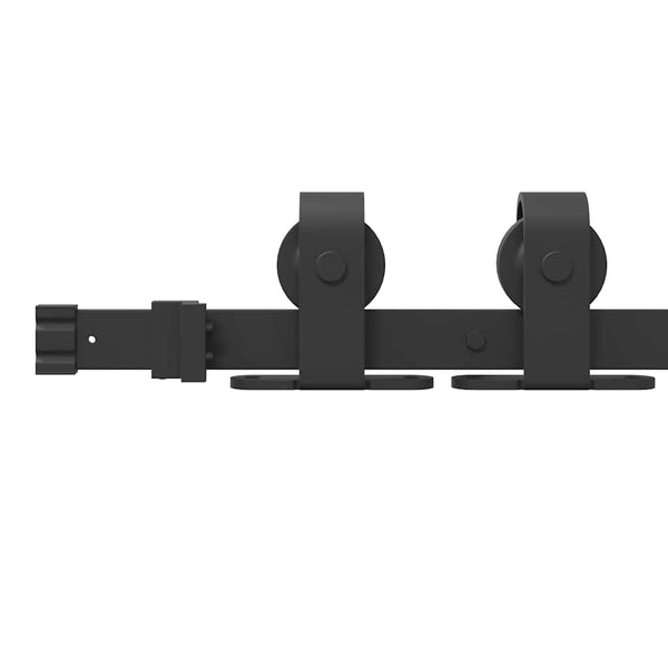 Schiebetürbeschlag Set 213 cm Schwarz Stahl