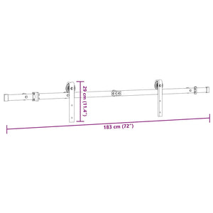 Schiebetürbeschlag-Set 183 cm Stahl Schwarz