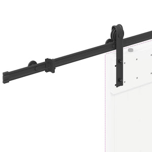 Schiebetürbeschlag-Set 183 cm Stahl Schwarz