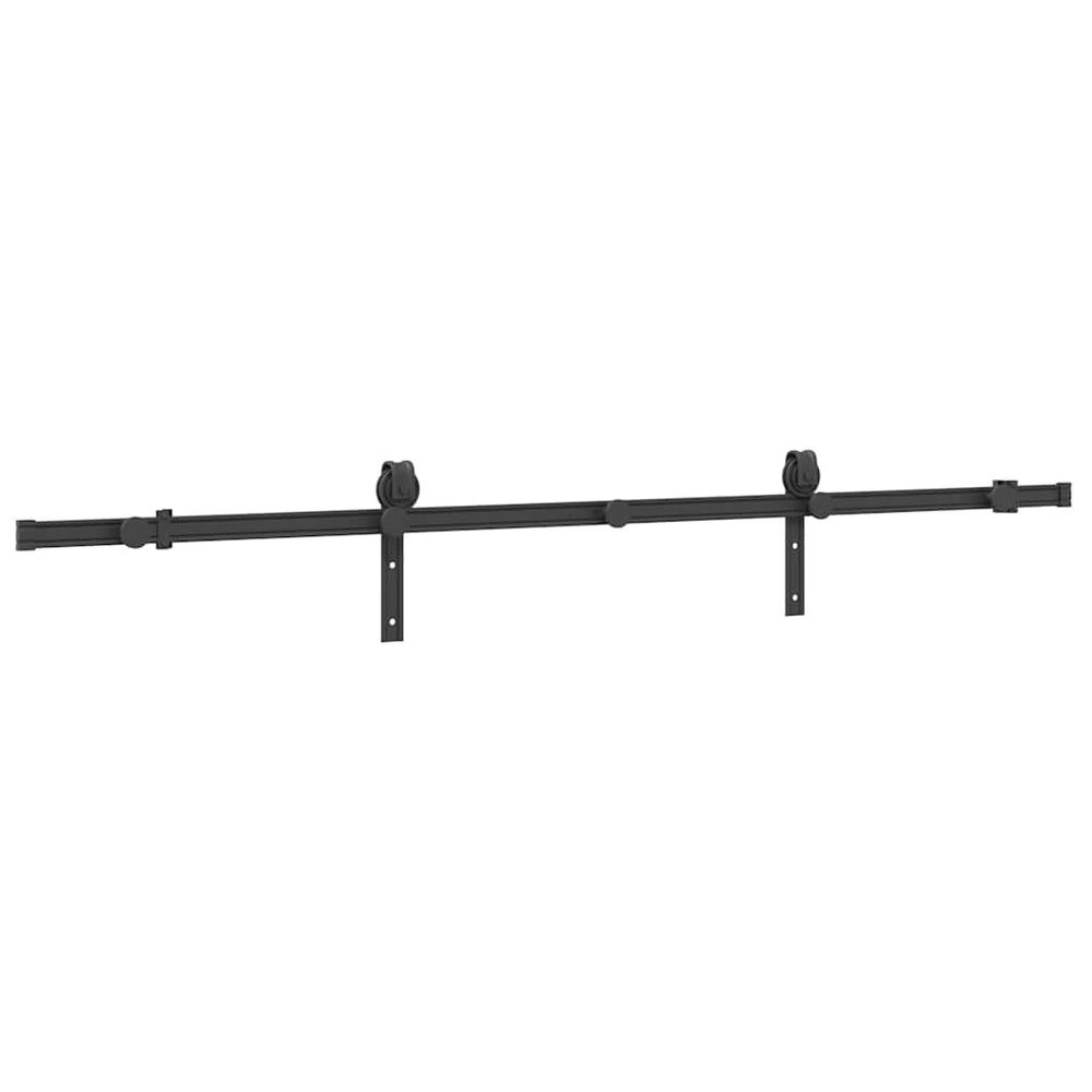 Schiebetürbeschlag Set 200cm Stahl Schwarz