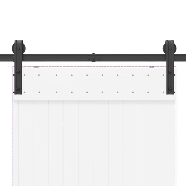 Schiebetürbeschlag Set 200cm Stahl Schwarz