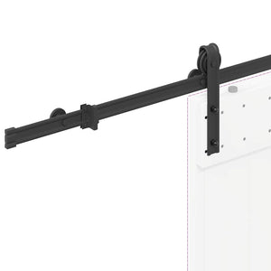 Schiebetürbeschlag Set 200cm Stahl Schwarz
