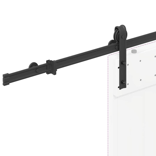 Schiebetürbeschlag Set 200cm Stahl Schwarz