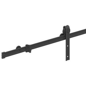 Schiebetürbeschlag Set 200cm Stahl Schwarz
