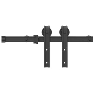 Schiebetürbeschlag Set 200cm Stahl Schwarz