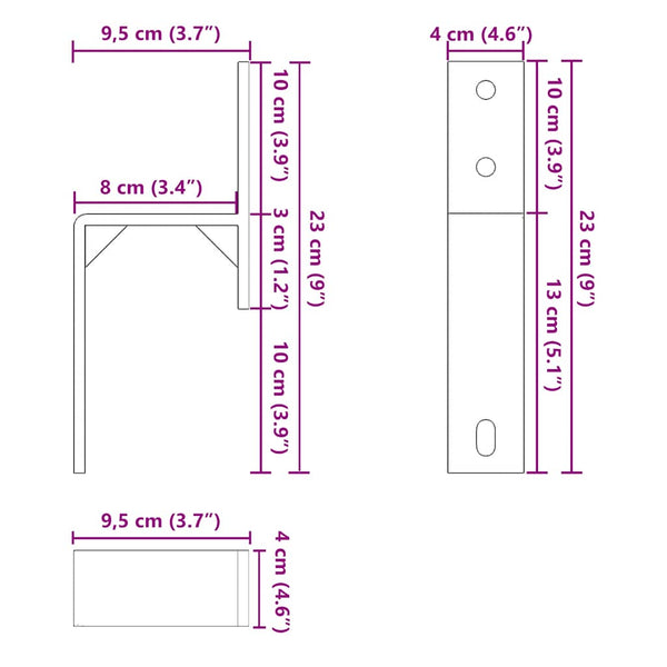 Scheunentür Bypass Halterungen für Flachschiene, 5er Set