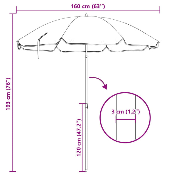 Tarnung Sonnenschirm Polyester 161x161x193cm