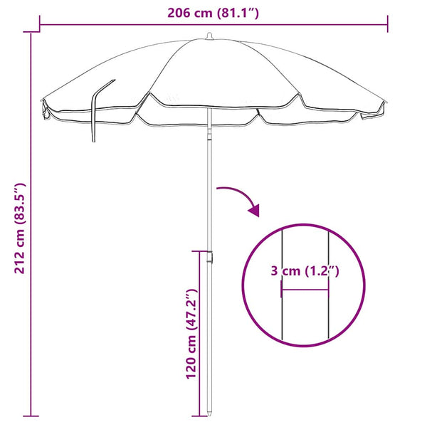 Strand Sonnenschirm Tarnung 206x206 cm
