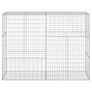 Gabione mit Deckel 200x50x150 cm Verzinkt