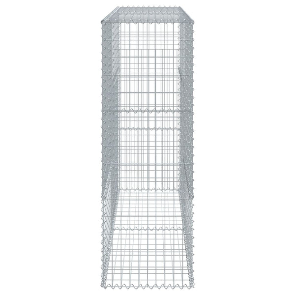 Gabione mit Deckel 200x50x150 cm Verzinkt