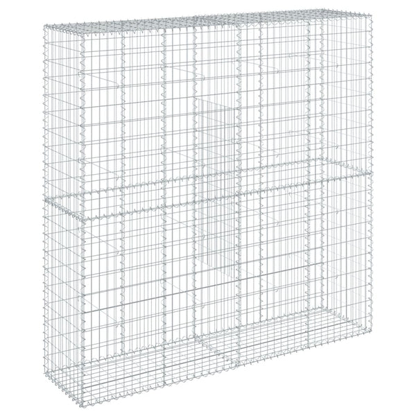 Gabione mit Deckel, 200x50x200 cm, Verzinkt