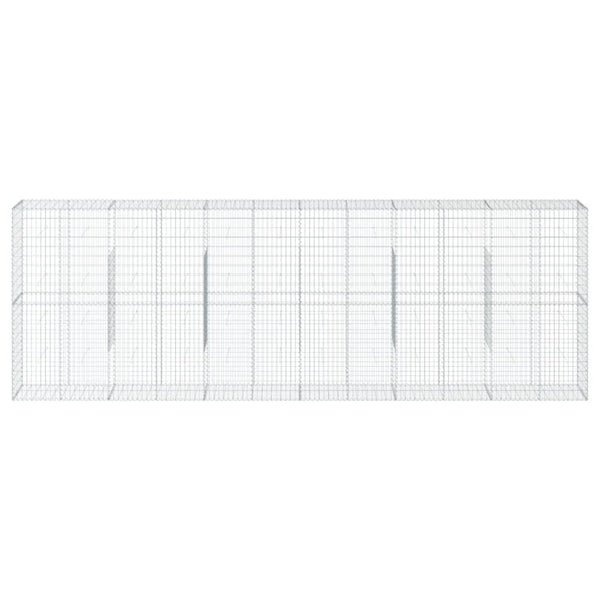 Gabione mit Deckel, 600x50x200 cm, Verzinkt