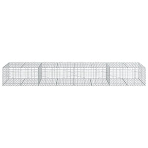 Gabione mit Deckel, 400x100x50 cm, Verzinkt
