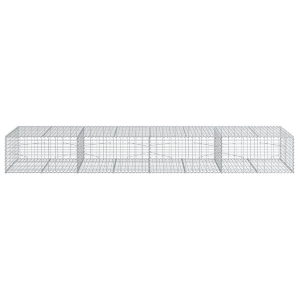 Gabione mit Deckel, 400x100x50 cm, Verzinkt