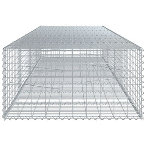 Gabione mit Deckel, 400x100x50 cm, Verzinkt