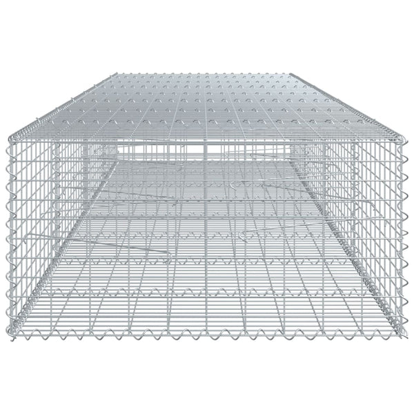 Gabione mit Deckel, 400x100x50 cm, Verzinkt
