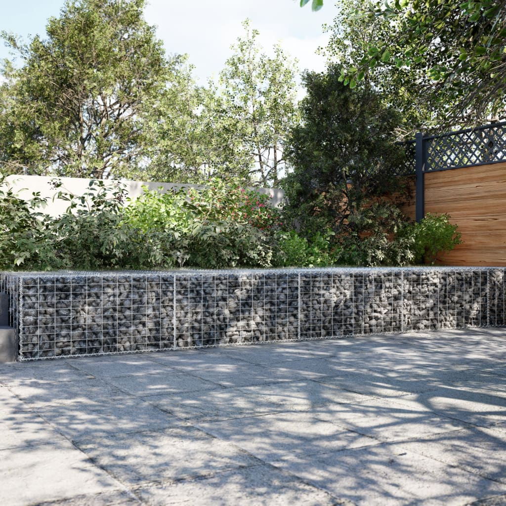 Gabione mit Deckel, 400x100x50 cm, Verzinkt