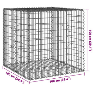 Gabione mit Deckel 100x100x100 cm
