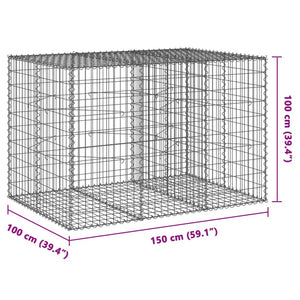 Gabione mit Deckel 150x100x100 cm