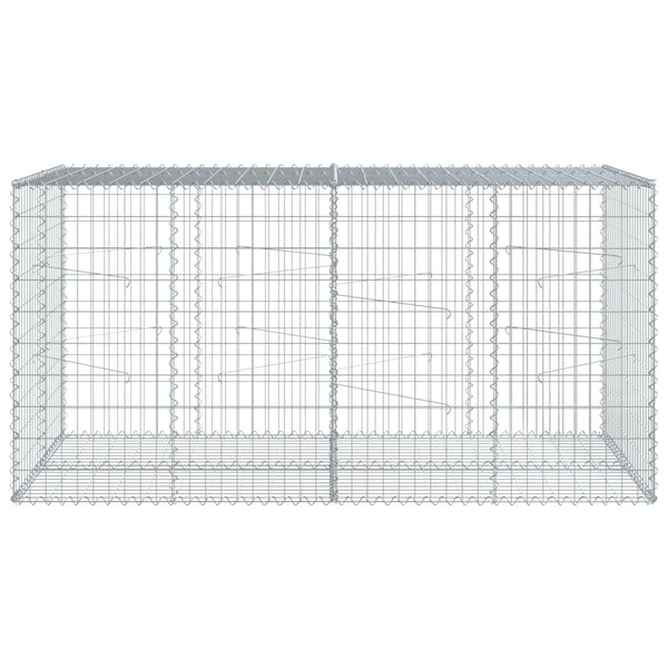 Gabione mit Deckel 200x100x100 cm Verzinkt