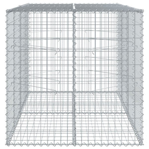 Gabione mit Deckel 200x100x100 cm Verzinkt