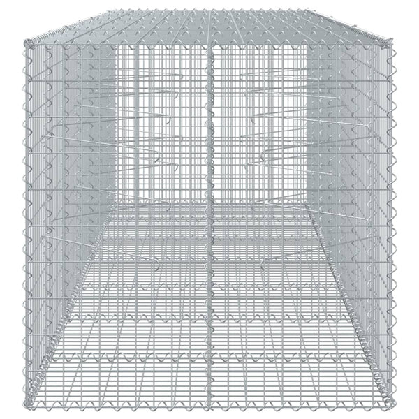 Gabione mit Deckel, 350x100x100 cm, Verzinkt