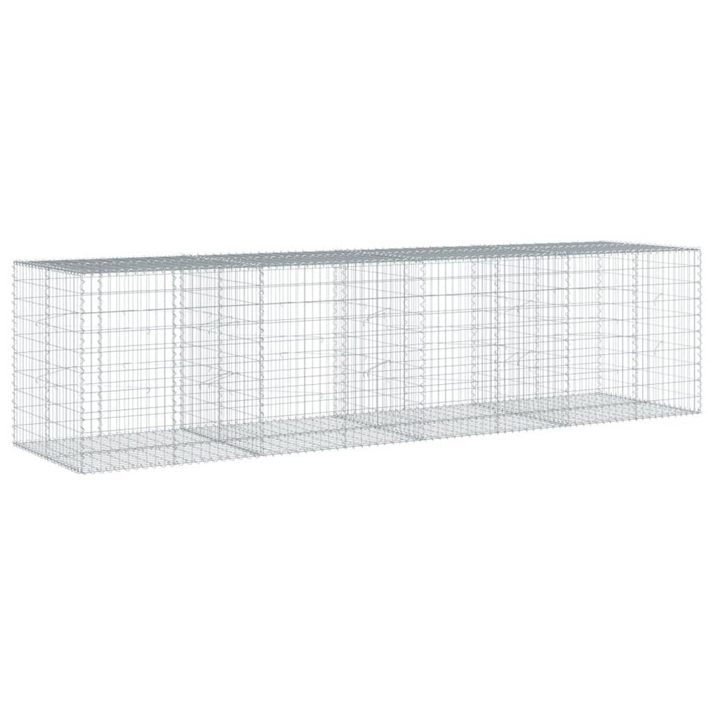 Gabione mit Deckel 400x100x100 cm Verzinkt