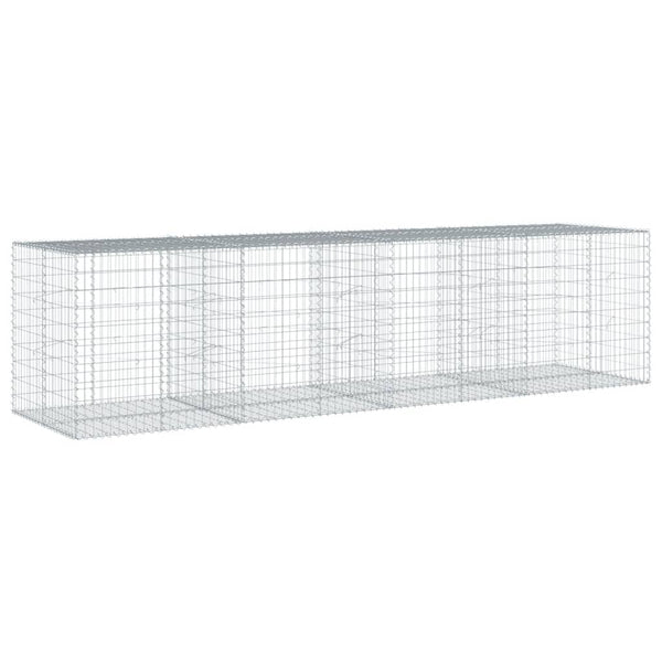 Gabione mit Deckel 400x100x100 cm Verzinkt