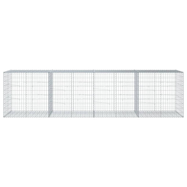Gabione mit Deckel 400x100x100 cm Verzinkt
