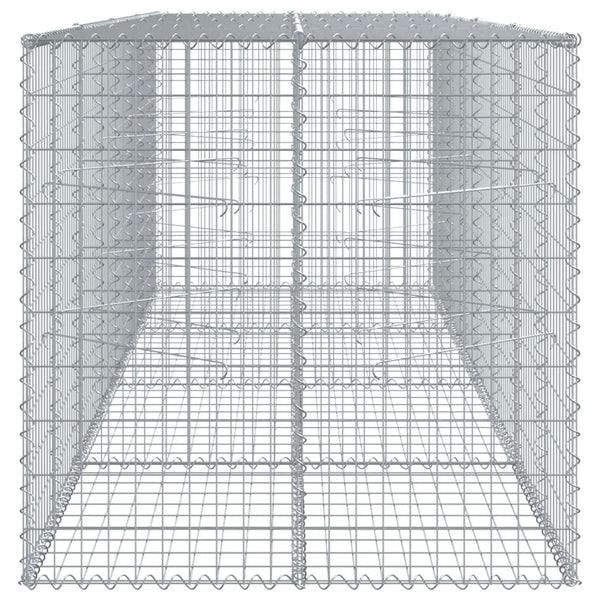 Gabione mit Deckel 400x100x100 cm Verzinkt