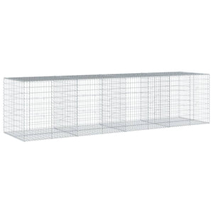 Gabione mit Deckel 400x100x100 cm Verzinkt