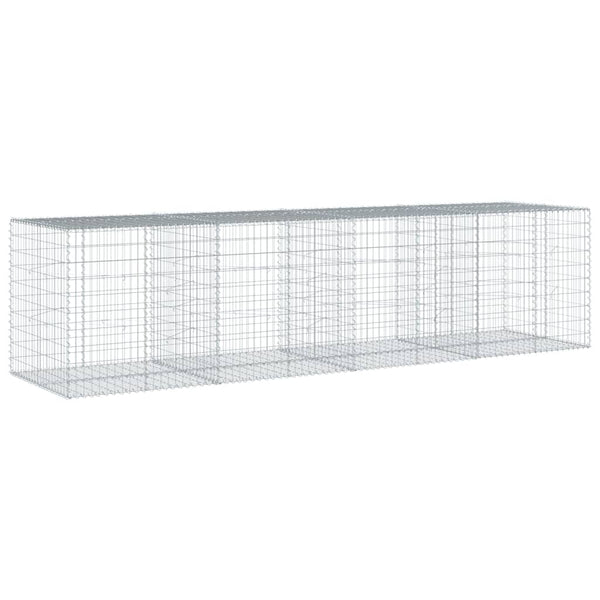 Gabione mit Deckel 400x100x100 cm Verzinkt