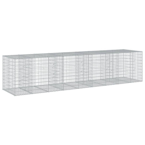 Gabione mit Deckel, 450x100x100 cm, verzinkt