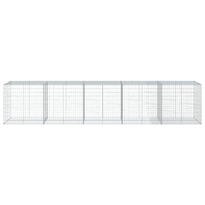 Gabione mit Deckel 500x100x100cm Verzinkt