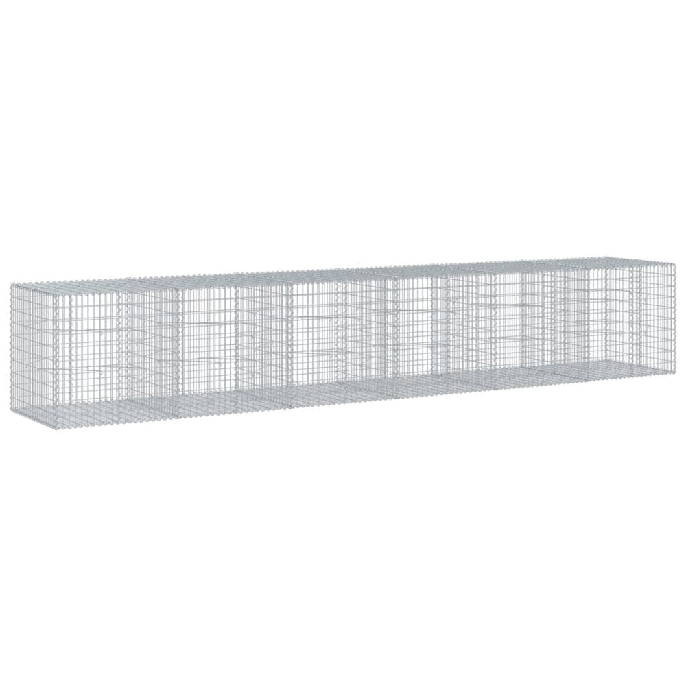 Gabione mit Deckel 600x100x100 cm Verzinkt